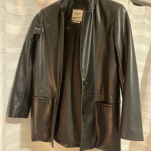 Abercrombie & Fitch Glossy Black Leather Jacket